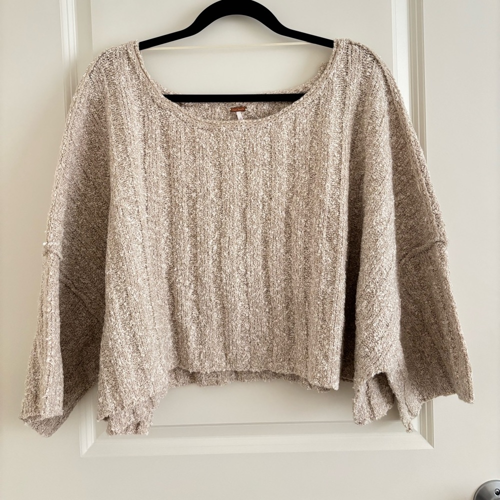 Free People Textured Cream Sweater
